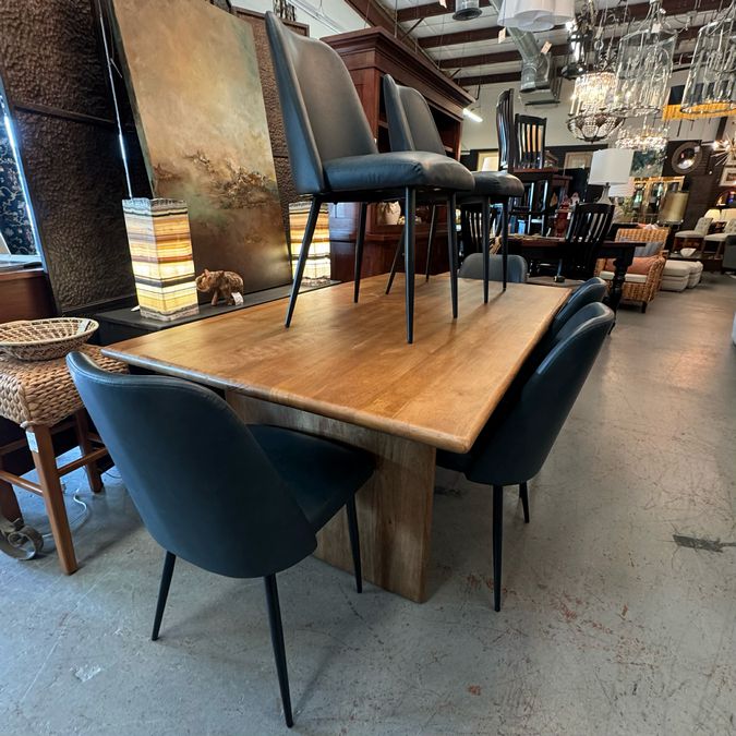 Burke Dining Table W/6 Blueberry Side Chairs 75x41x30