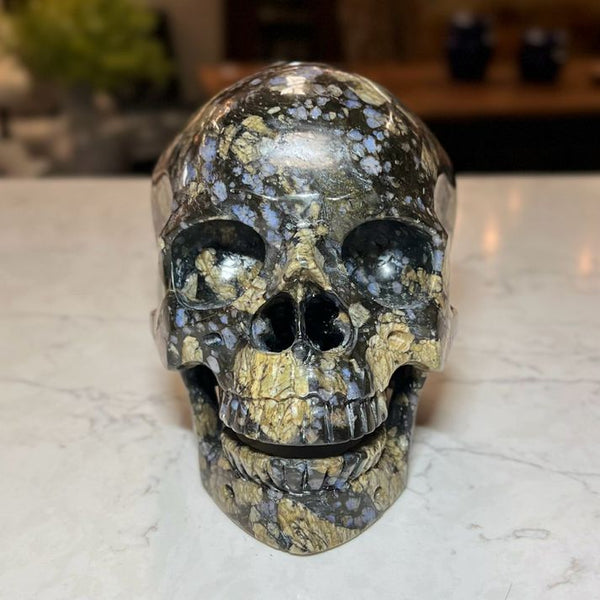 Lg Rhyolite Skull Sculpture 5"H