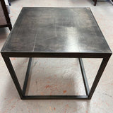 Restoration Hardware Metal Parquet Side Table 24x24x22