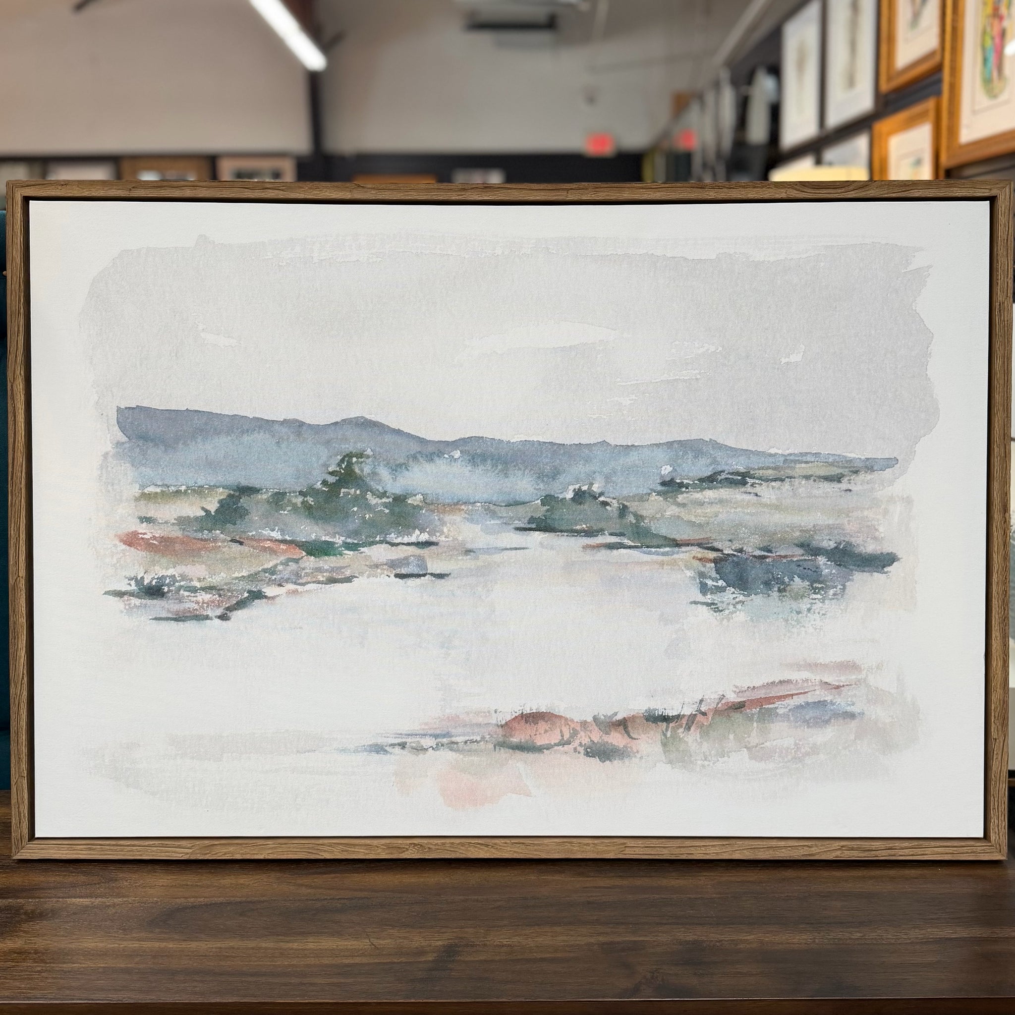 Framed "Overcast Lake Study" Canvas Print by Ethan Harper 32x48