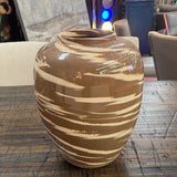 Large Brown/Cream Pottery Vase 16"H