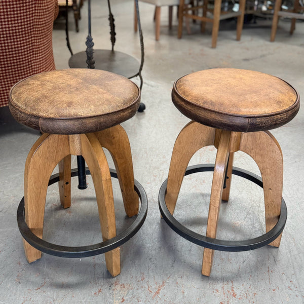 SET/2 Pottery Barn Gunner Backless Barstools