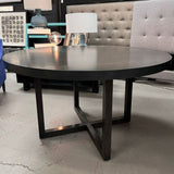 54"D Black Wood Dining Table