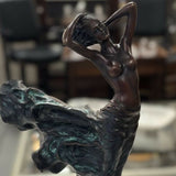J. Erte Nude Bronze W/Drape 3x3x12.5