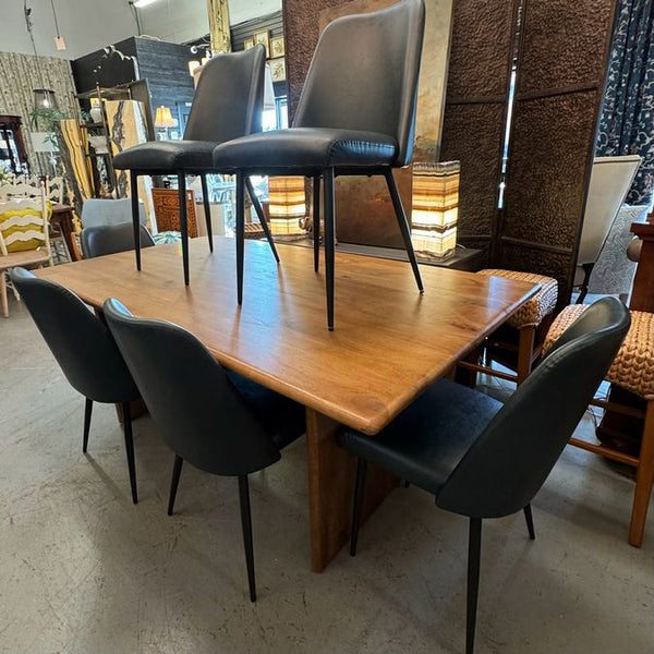 Burke Dining Table W/6 Blueberry Side Chairs 75x41x30