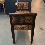 Palacek Wood & Woven Seagrass Bench 37x16x27.5