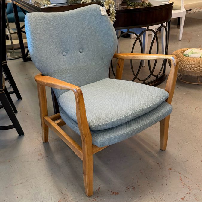 MCM Style Light Blue Arm Chair 24.5x30.5x33