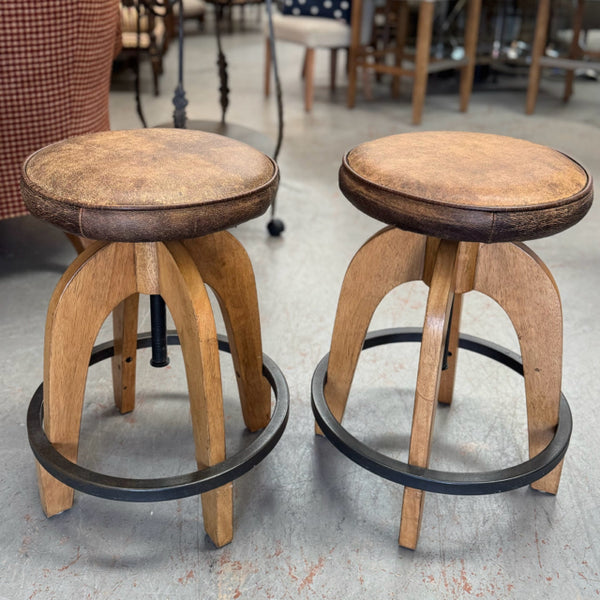 SET/2 Pottery Barn Gunner Backless Barstools