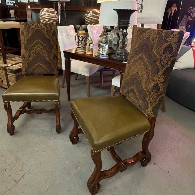 SET/6 Hooker Leather & Upholstered Side Chairs 21x24x44.5