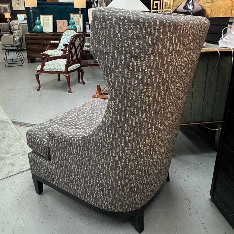Custom Bernhardt Upholstered Lee Jofa Modern Fabric Wingback Chair 32x37x46.5 NE