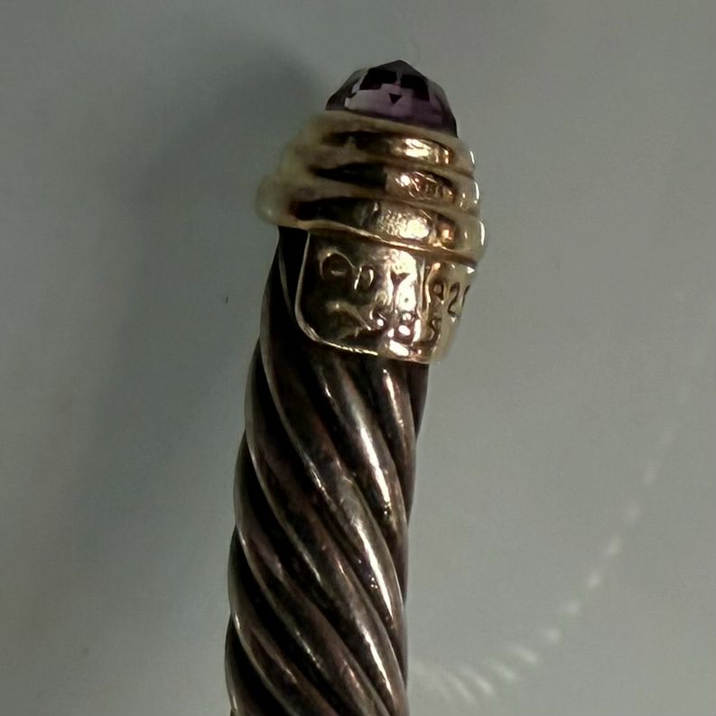 David Yurman SS/14K Amethyst Cable Classic