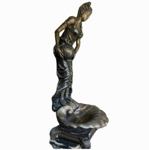 Awesome "Girl On Shell" Bronze Fountain 83Hx38Wx34D