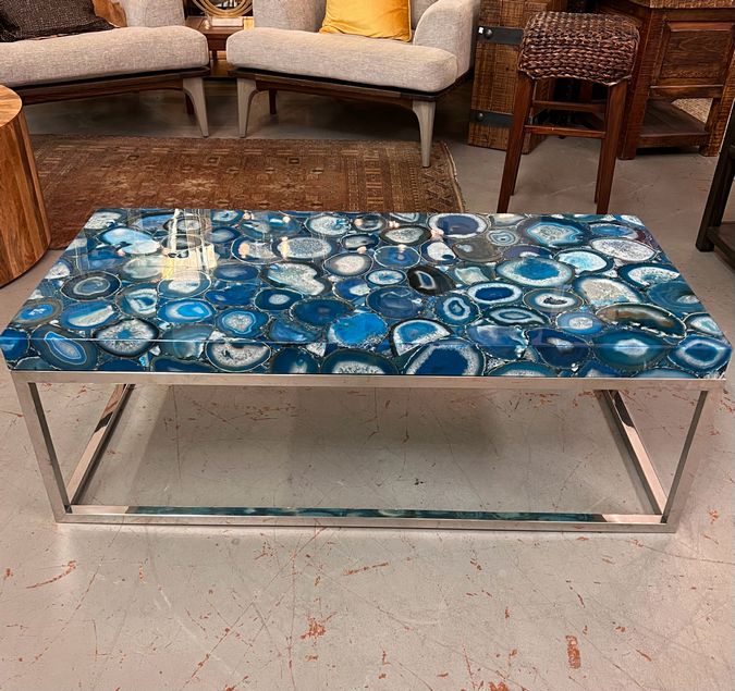 Phillips Collection Blue Agate in Silver Blue 48x22x17
