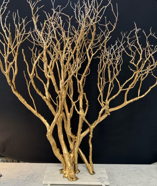 Original Gold Manzanita Branch Sculpture by S.Blake 40Lx13Dx47H