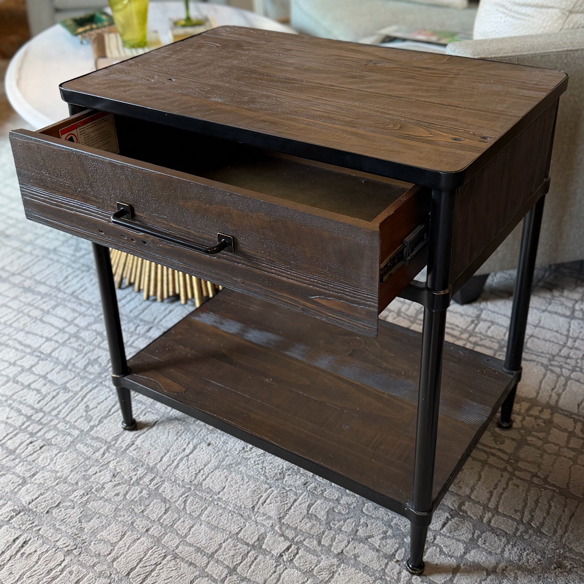 PAIR Pottery Barn Juno 27" Reclaimed Wood Nightstands EXCELLENT