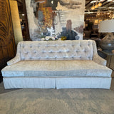 Custom Paul Robert Tufted-Back Skirted Sofa 84x36x35.5