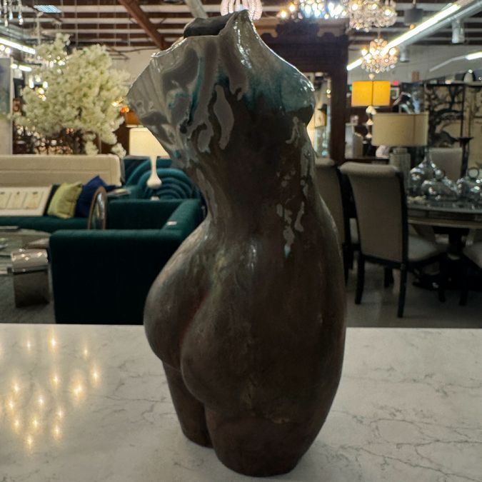 Signed Nude Raku Sculpture by Martin 17"H FINAL SALE