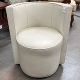 Mitchell Gold Swivel Cream Leather Accent Chair 26x23x30