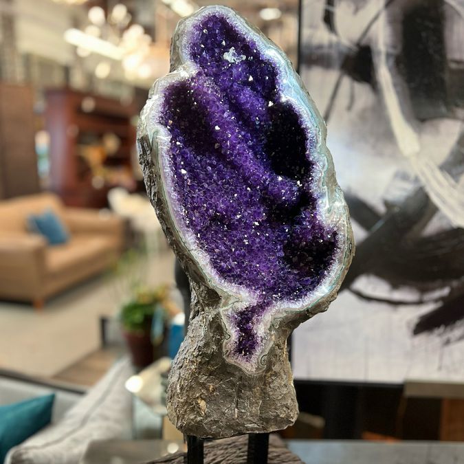 34" Amethyst Quartz W/Stand