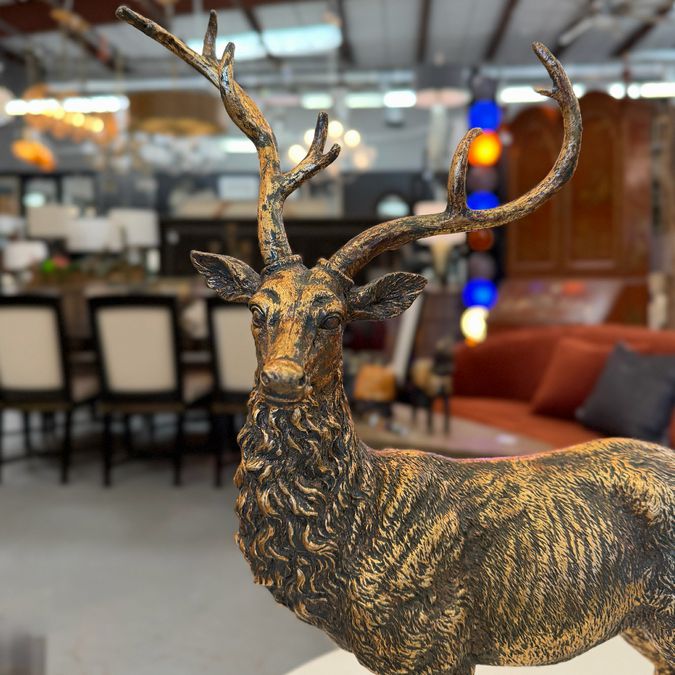 Mark Roberts Antique Gold Finish Deer 23"H