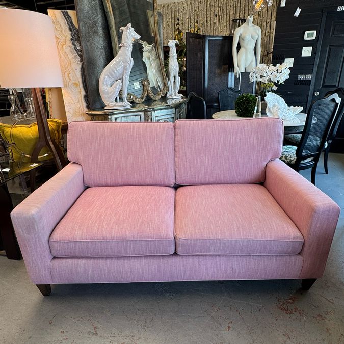 Blush Loveseat Reupholstered in Raspberry Crypton Fabric 68x38x37