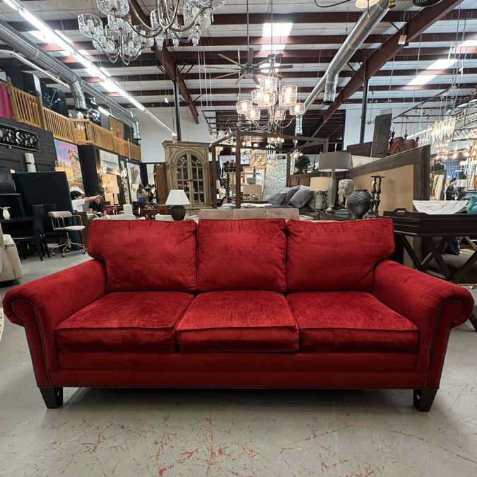 Ethan Allen Warm Brick Sofa 85x37x37