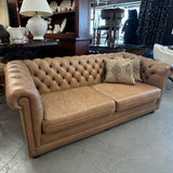 Leathercraft Soft Brown Chesterfield Sofa 76x34x29