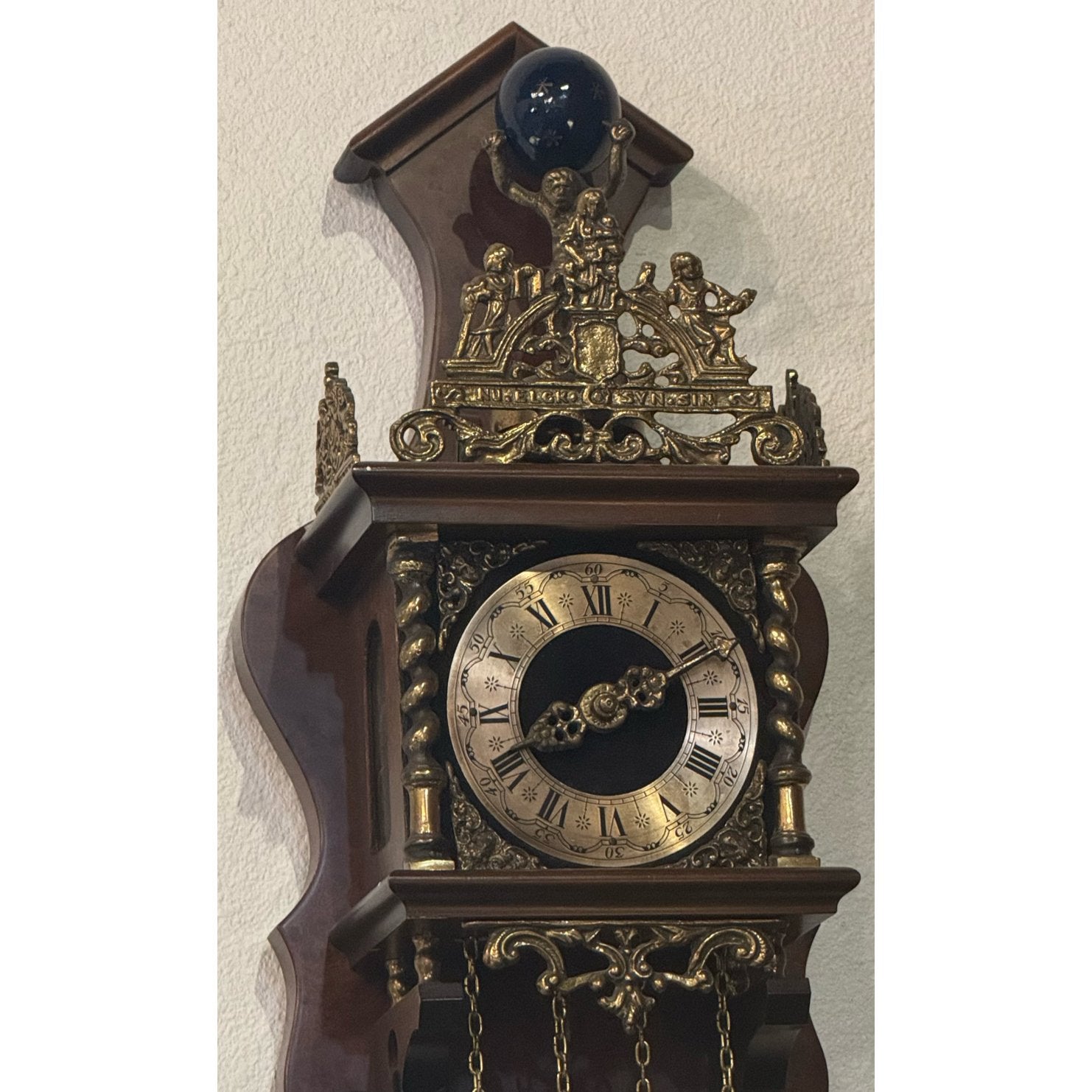 Dutch Daanse Nu Elck Syn Sin Wall Clock W/Ryder Pendulum 7.88"x19.3"