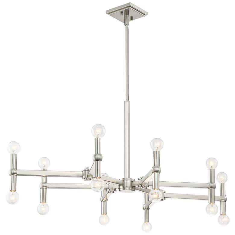 Euro Design Marya Brushed Nickel Hanging Chandelier 37 3/4"