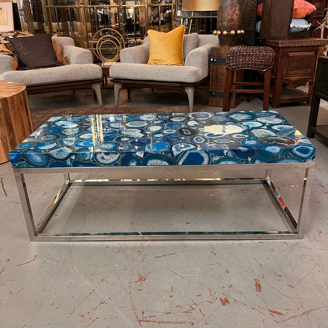 Phillips Collection Blue Agate in Silver Blue 48x22x17