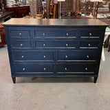 Ethan Allen Glover 10-Drw Dresser Distressed Black 60x19x42