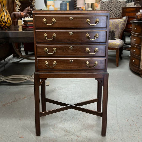 Ethan Allen Georgian Court 4-Drw Silver Chest 21x13x38