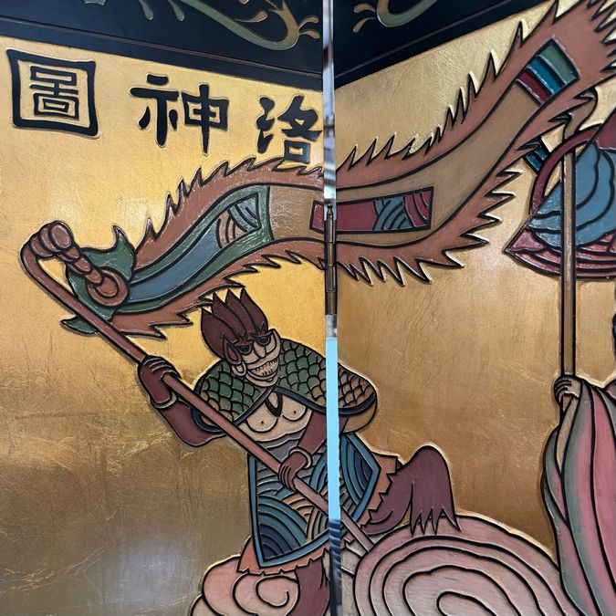 Gorgeous Antique/Vintage Asian 6-Panel Privacy Screen 90"Hx72"W