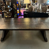 Boxcarwoody Walnut Finish Dining Table Top W/Reclaimed Rail Tie Base 9'x4'x30"H