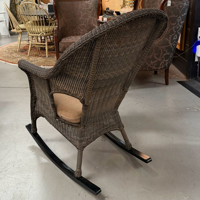 Black Wicker Rocking Chair 29x37x43