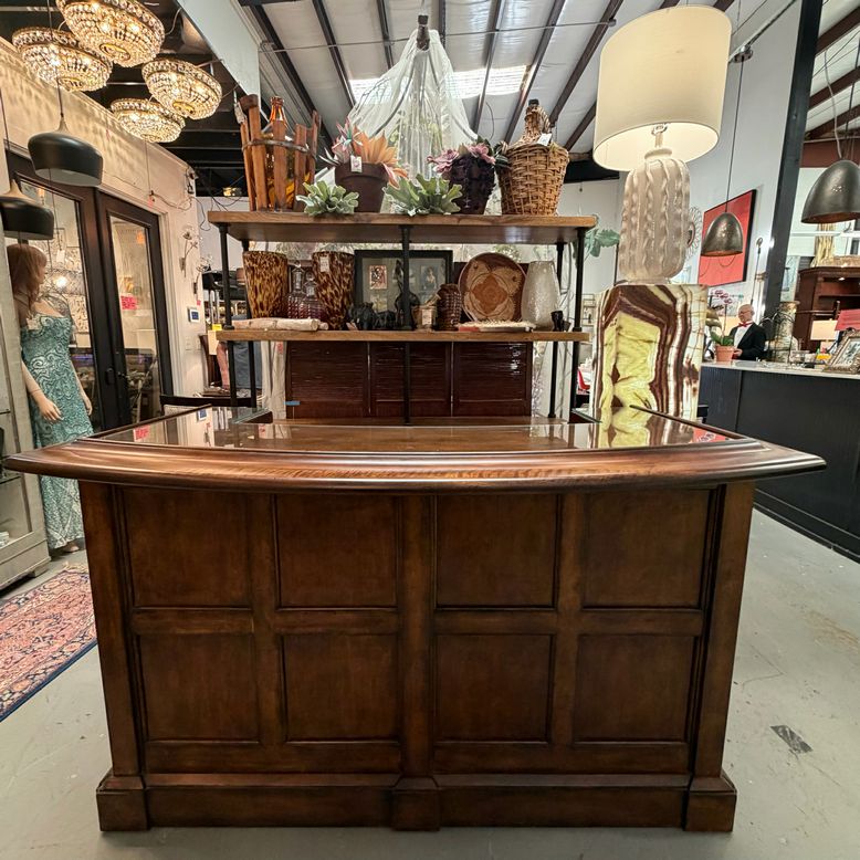 Bernhardt Glass Top Bar Cabinet 67x31x43