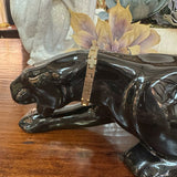1950's MCM Black Ceramic Panther 23"L