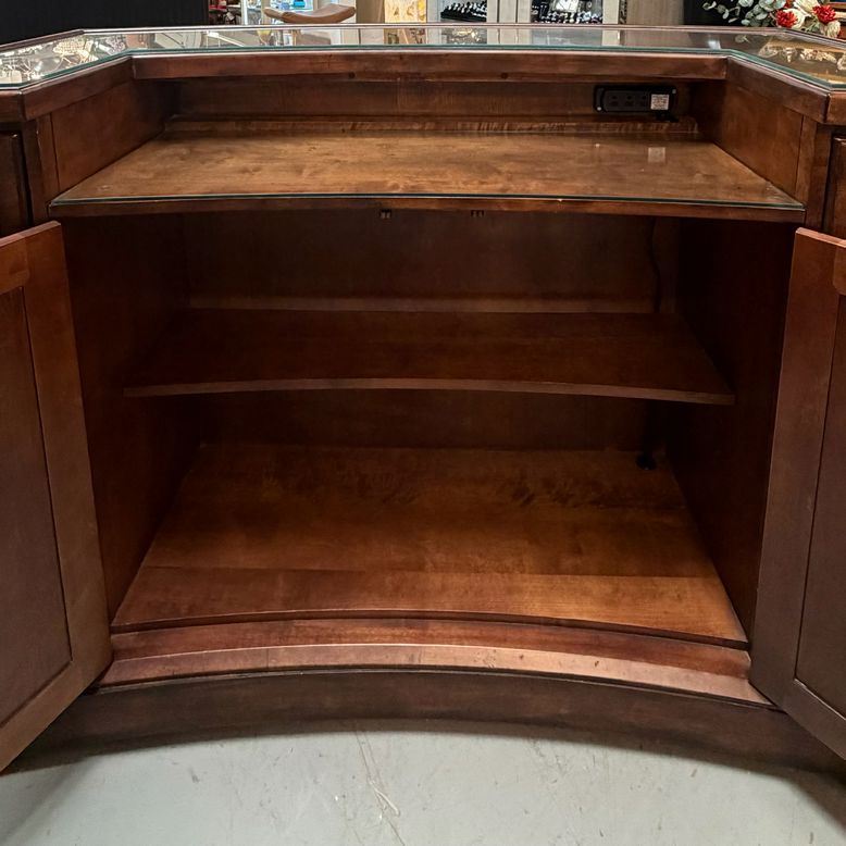 Bernhardt Glass Top Bar Cabinet 67x31x43