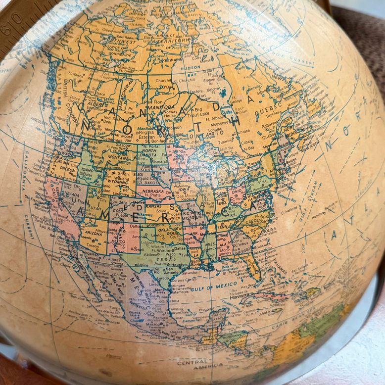 Vintage Replogle 16" Lighted Globe on Library Stand 22x22x30