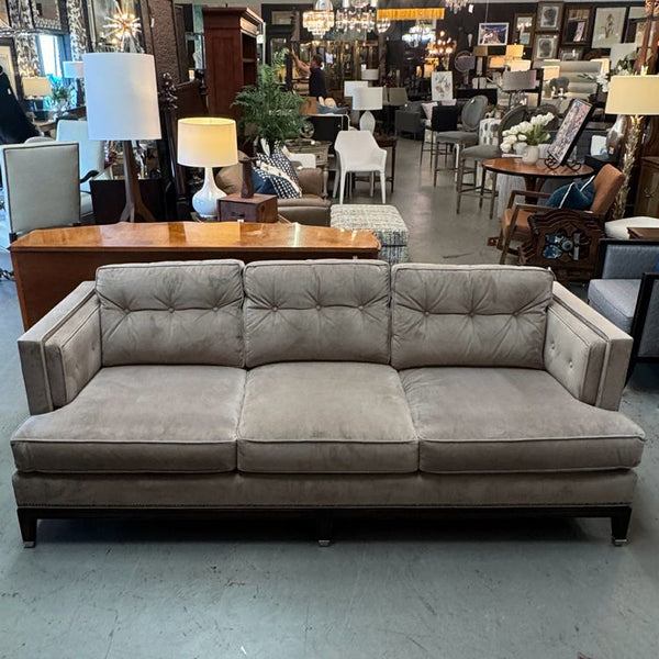 Michael Weiss for Vanguard Mushroom Velvet Sofa 87x36x35.5