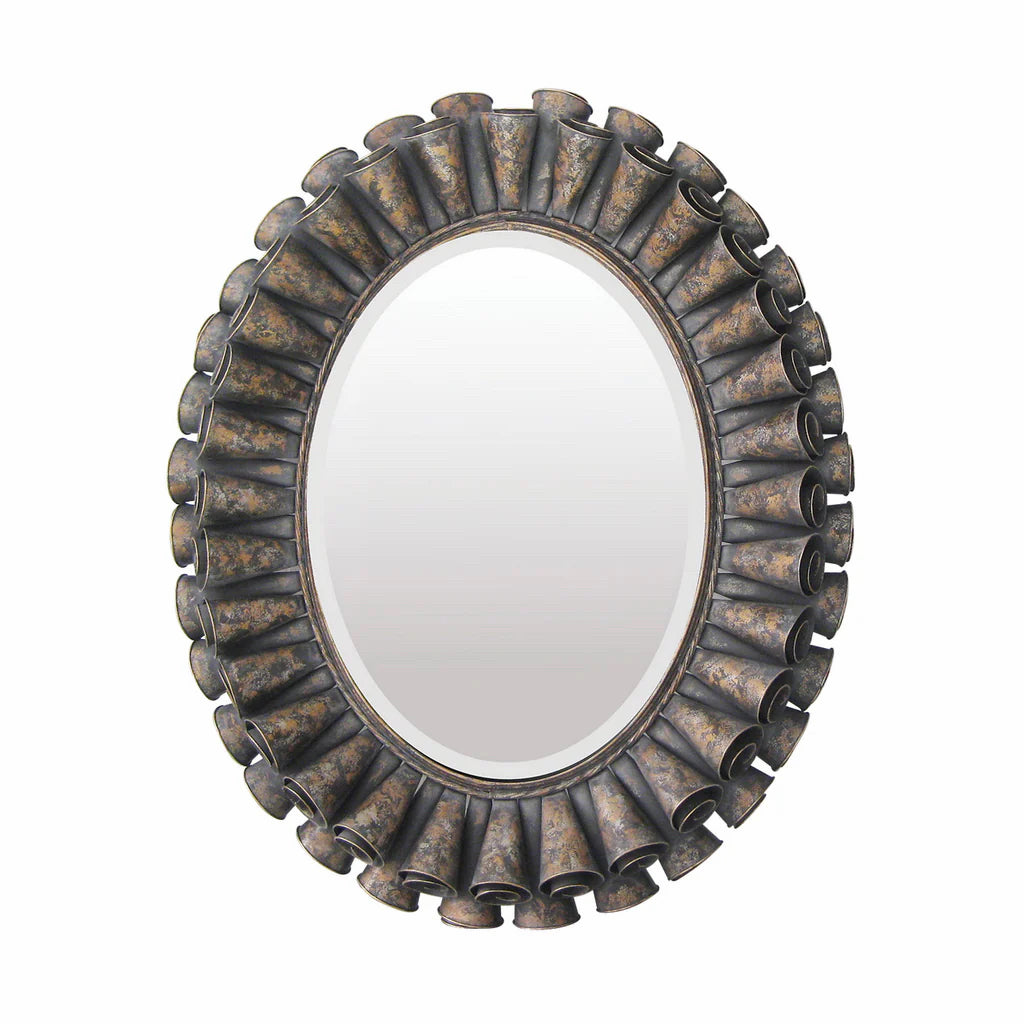 Bronze/Gray Finish Sterling Industries Oval Framed Mirror 39x33