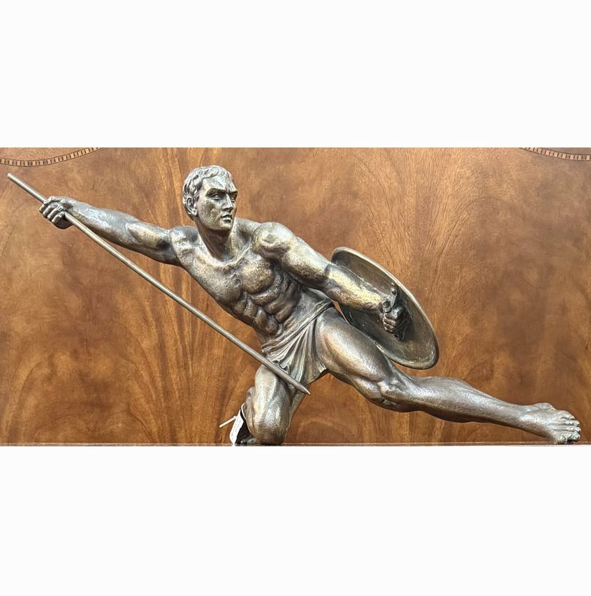 1930 "Gladiator" Bronze Signed By Salvatore Melani 37.5"W x 17"H x 14.5"D