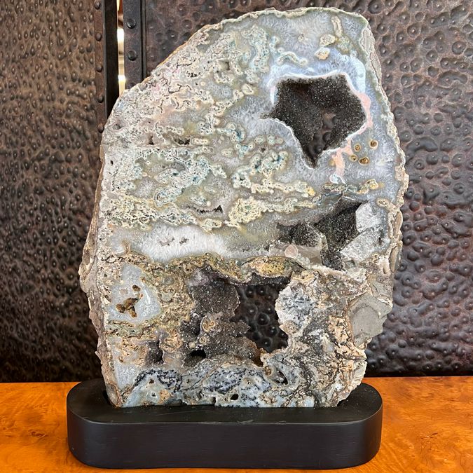 Large Natural Geode W/Stand 10"H
