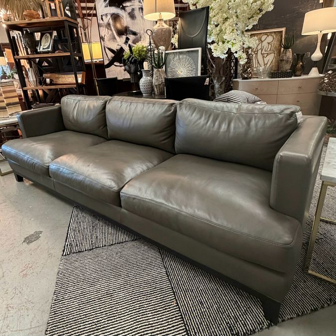 Eleanor Rigby Home Stardust Leather Iron Sofa 108x40x34