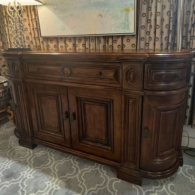 Century Walnut Credenza W/Hand Scraped Wood Top 86x21x45.5