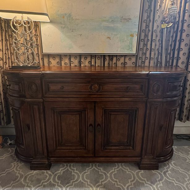 Century Walnut Credenza W/Hand Scraped Wood Top 86x21x45.5