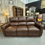 Bradington Young Burke Power Motion Brown Leather Sofa 87x40.5x41
