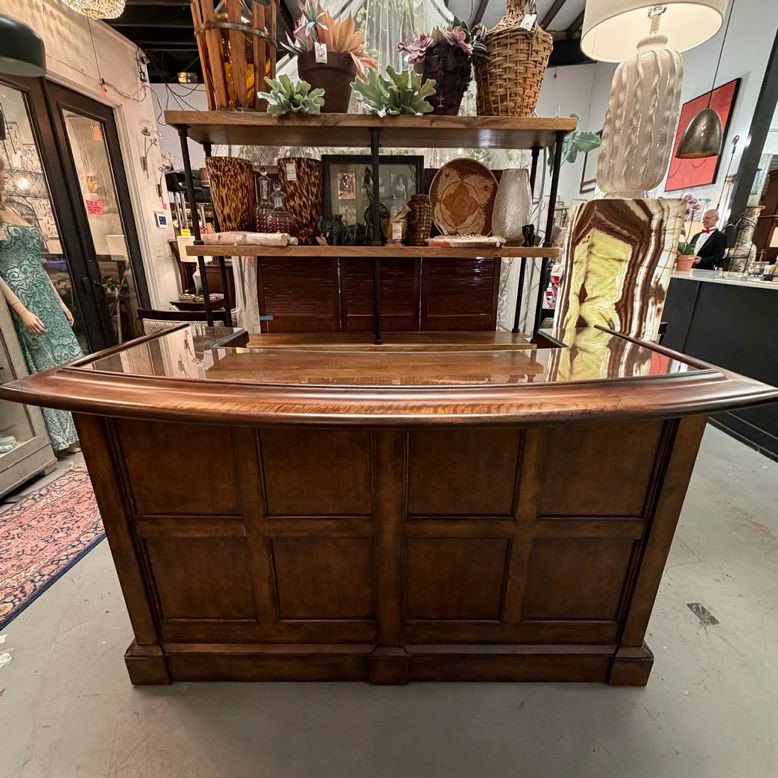 Bernhardt Glass Top Bar Cabinet 67x31x43