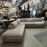Custom Susan Semmelmann Gray & Cream Sectional 115"/104"Lx38"Dx34"H