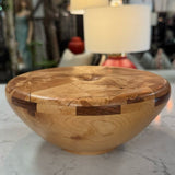Handcrafted Figured Birch and Walnut Vase by David Miller 8"Dx3.25"H